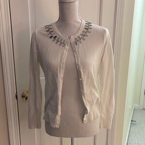 Merona Cream Knit Cardigan with Jeweled neckline